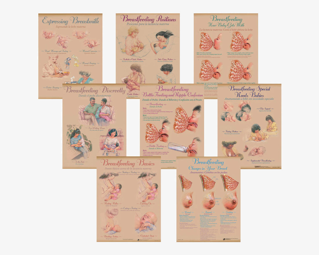 Posterset: Stillen (englisch/spanisch)